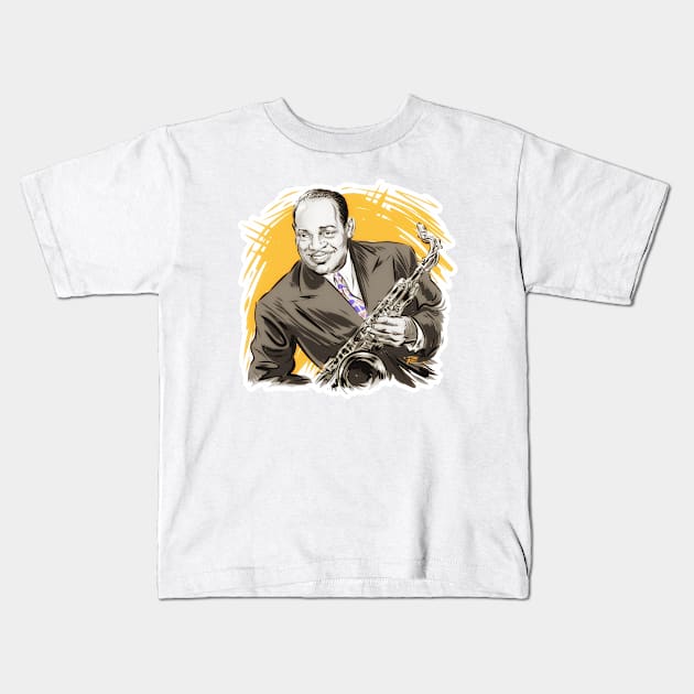 Coleman Hawkins - An illustration by Paul Cemmick Kids T-Shirt by PLAYDIGITAL2020